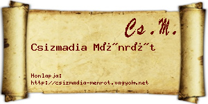Csizmadia Ménrót névjegykártya